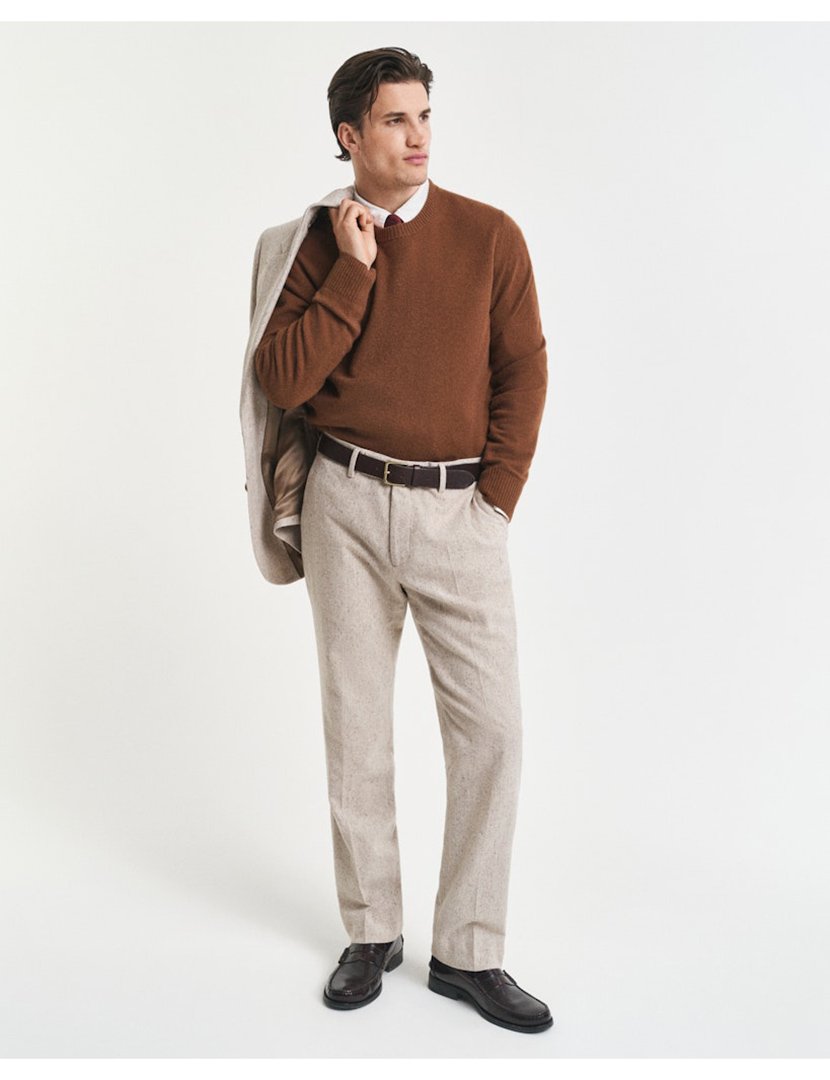 Calças de Fato Donegal Bege