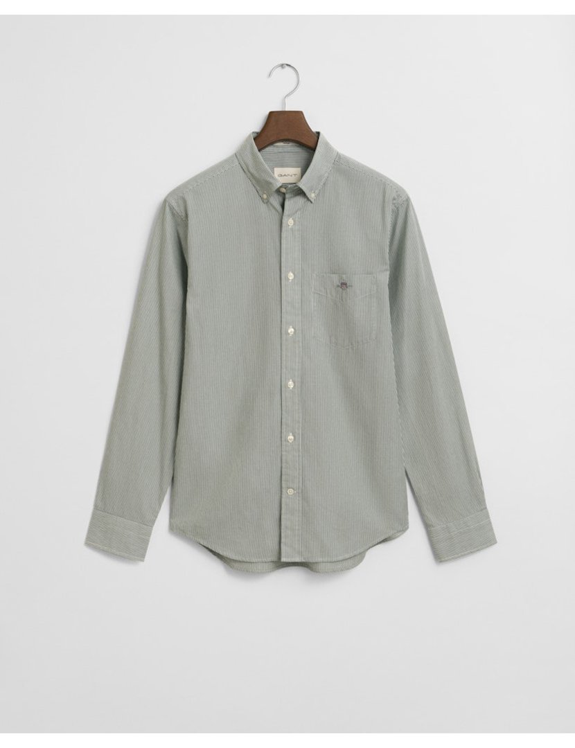 Camisa de manga comprida clássica banker Verde