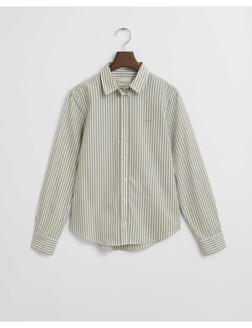 Camisa de manga comprida clássica riscas Verde