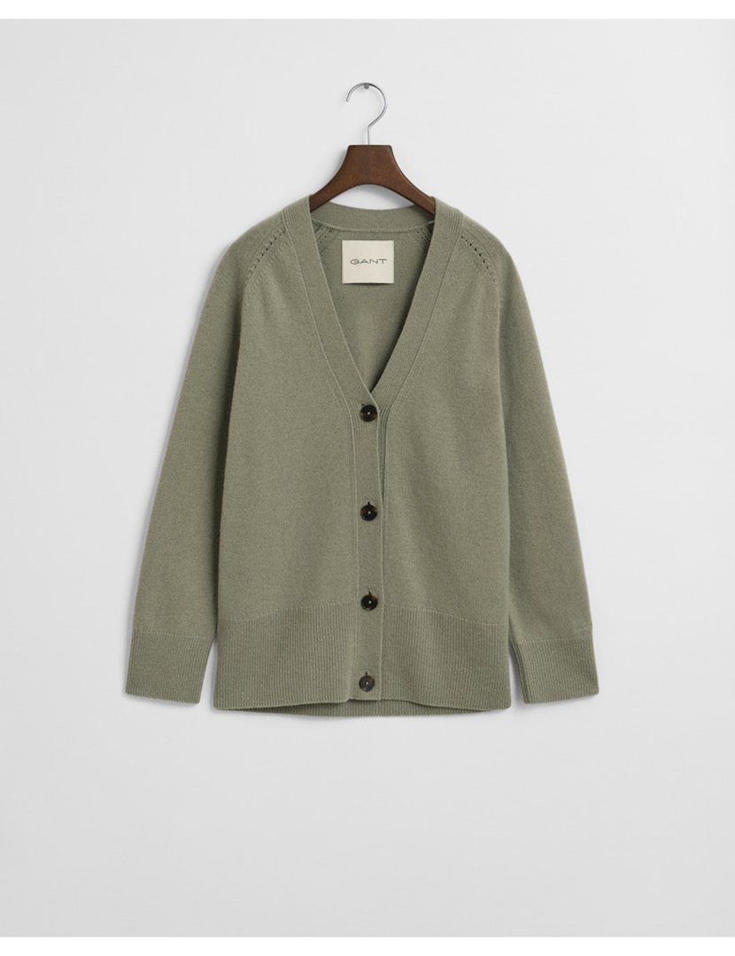 Cardigan de malha com butões Verde