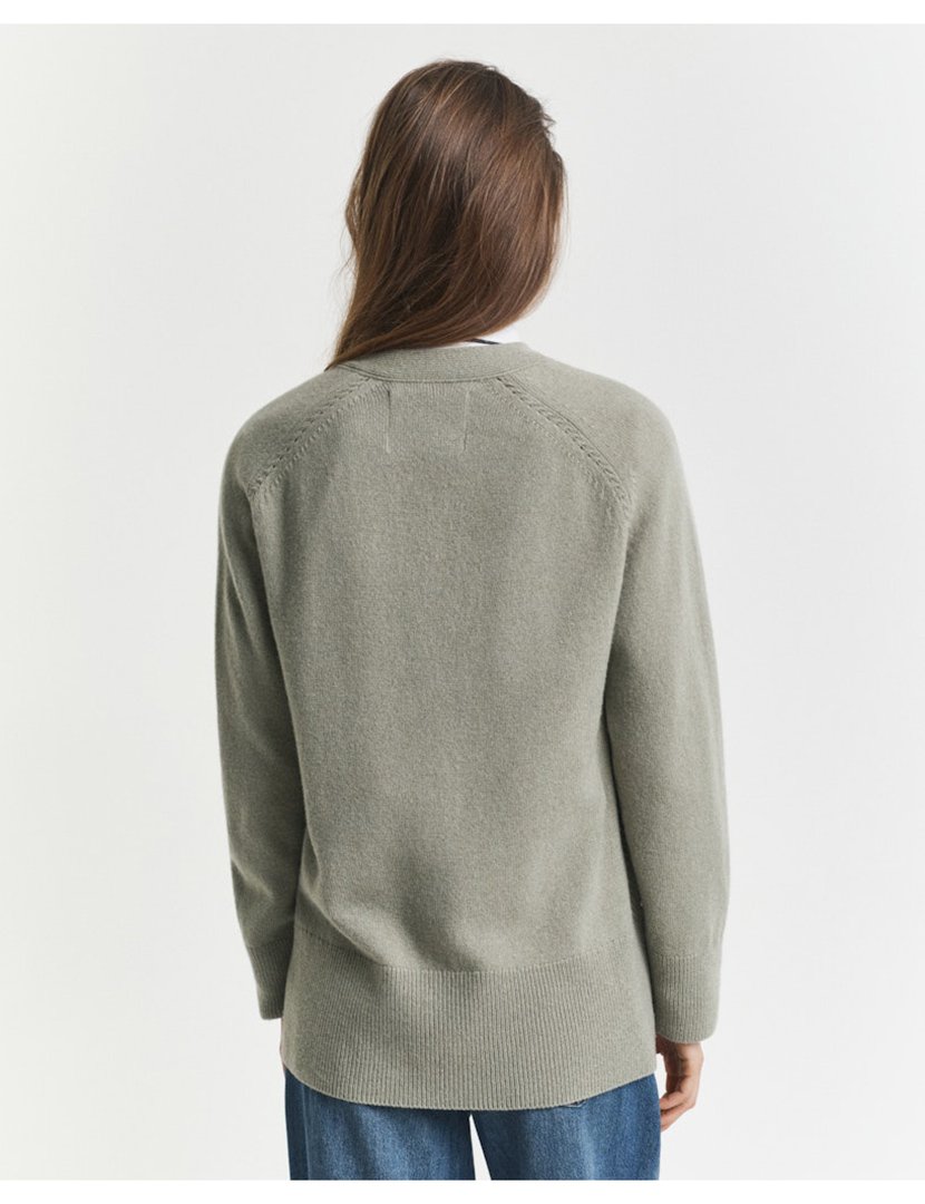 Cardigan de malha com butões Verde