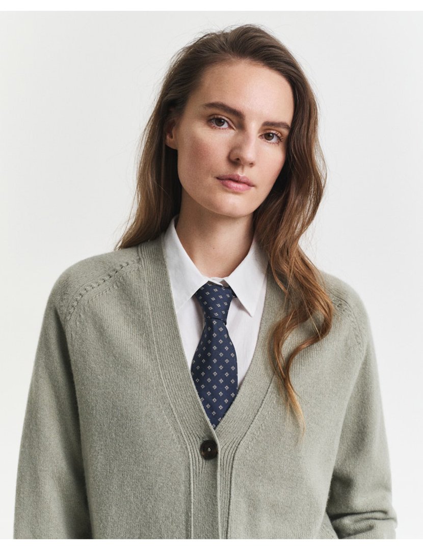 Cardigan de malha com butões Verde