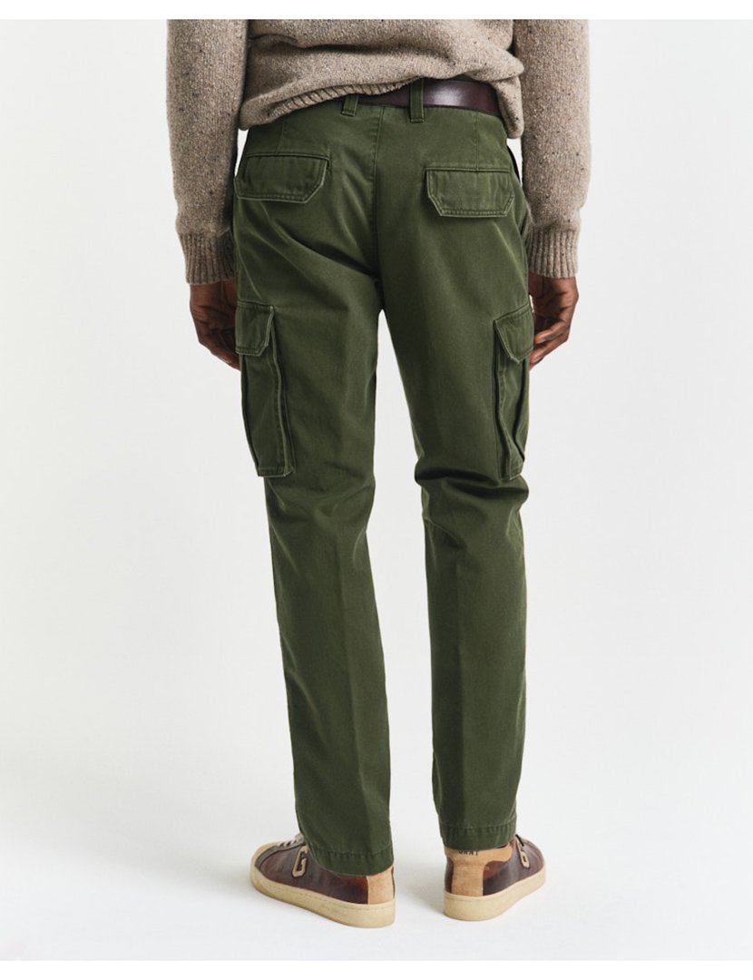 Calças Cargo Regular Twill Verde
