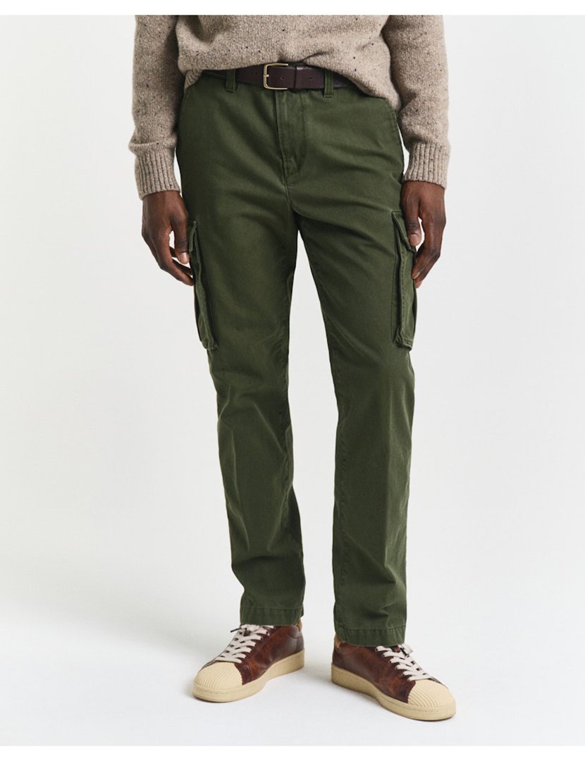 Calças Cargo Regular Twill Verde