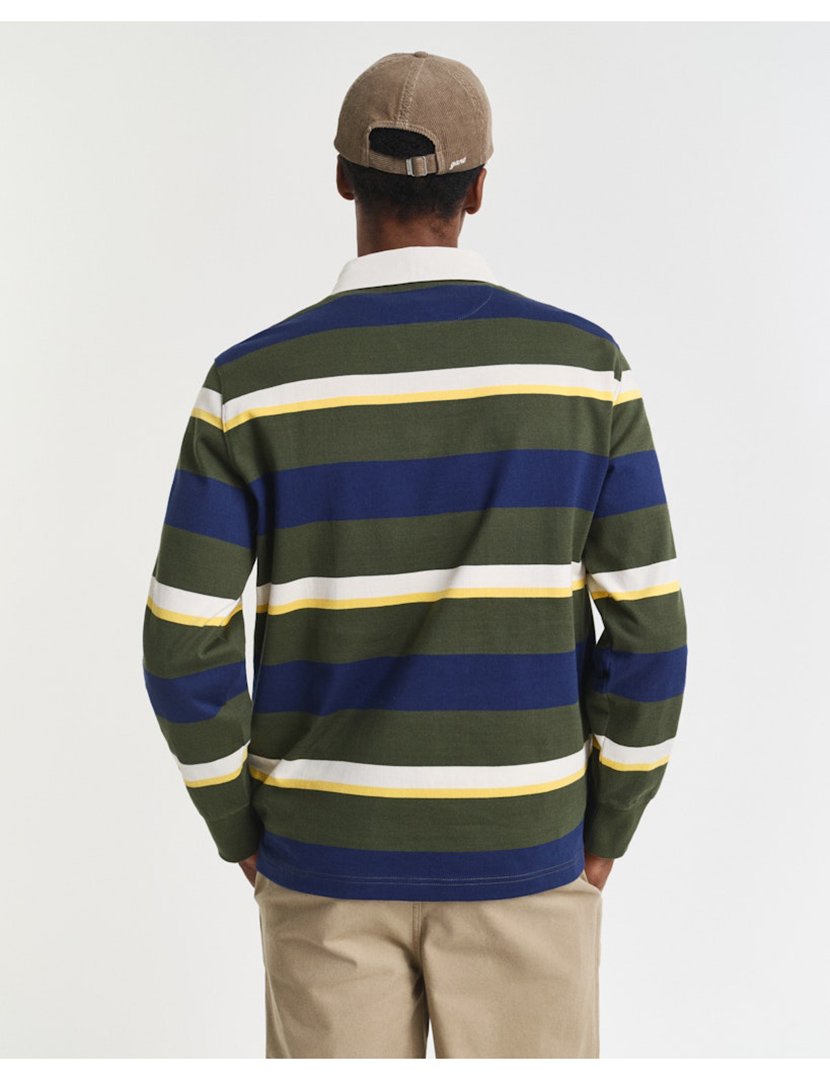 Pólo de manga comprida riscas Verde