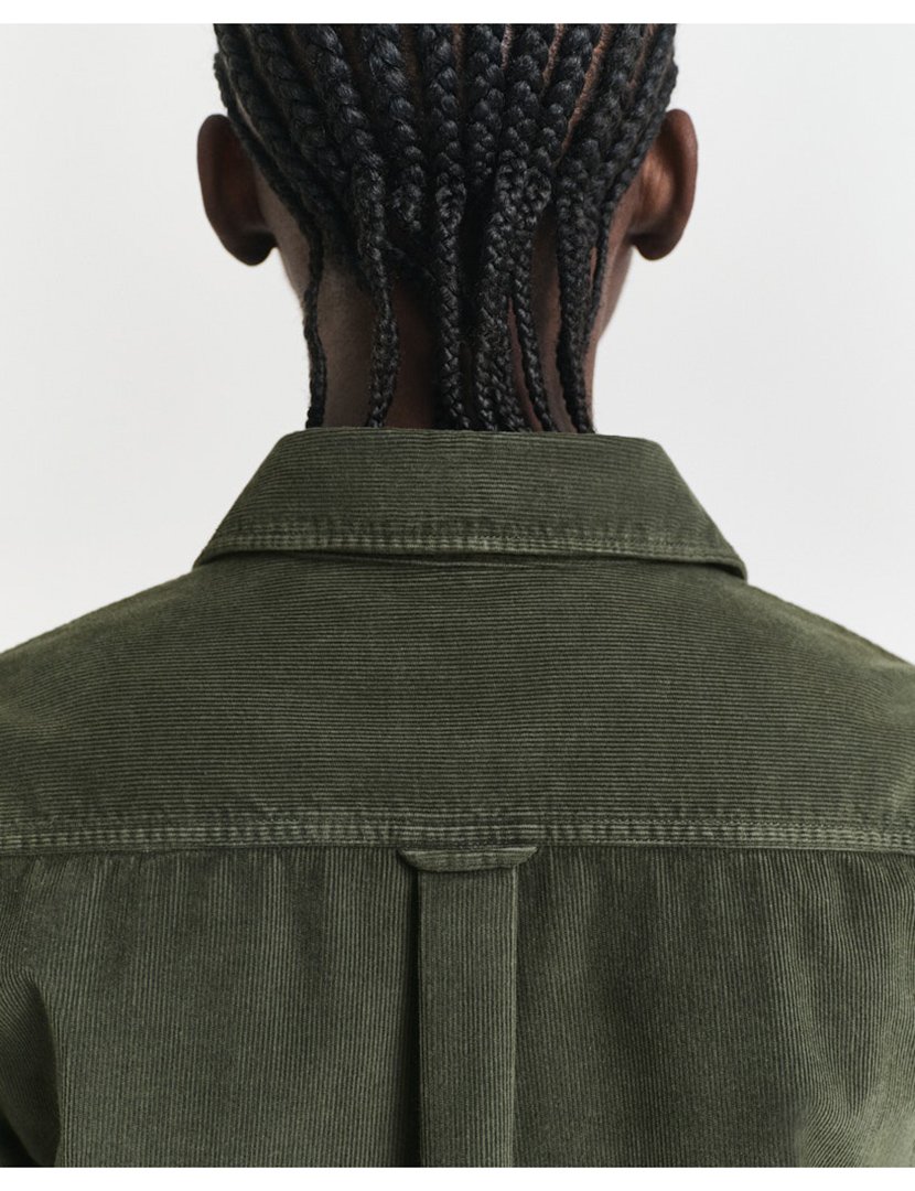 Camisa de manga comprida de bombazina Verde