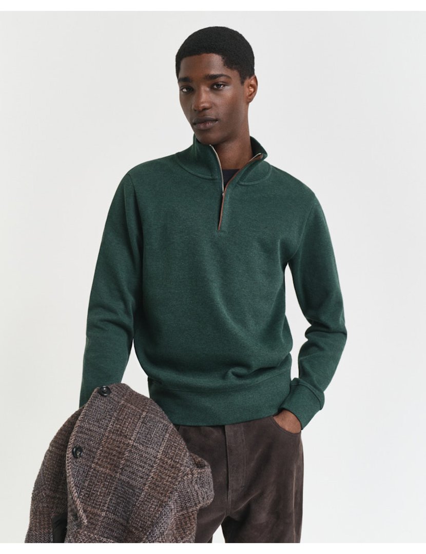 Sweatshirt halp-zip Verde