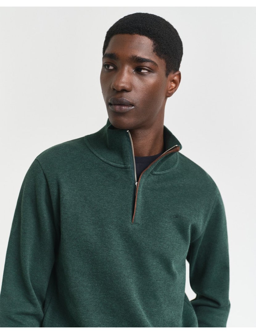 Sweatshirt halp-zip Verde