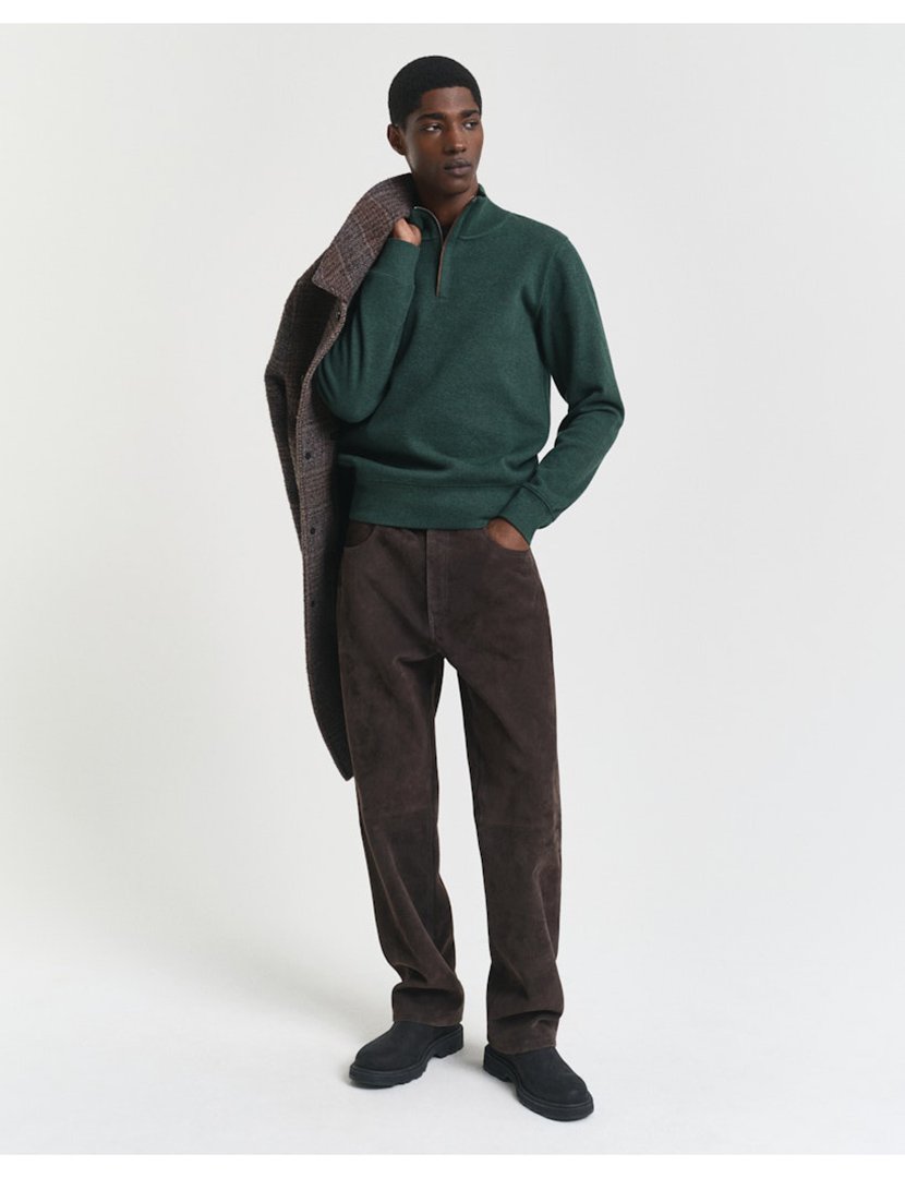 Sweatshirt halp-zip Verde