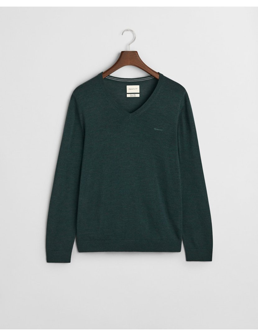 Camisola gola em V Verde