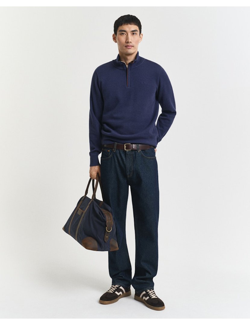 Sweatshirt halp-zip Azul