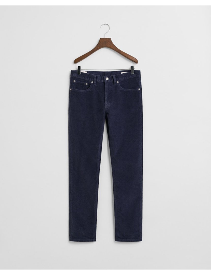 Calças slim cord Azul