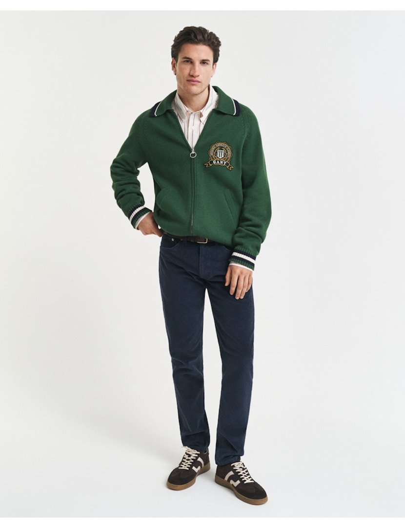 Calças slim cord Azul