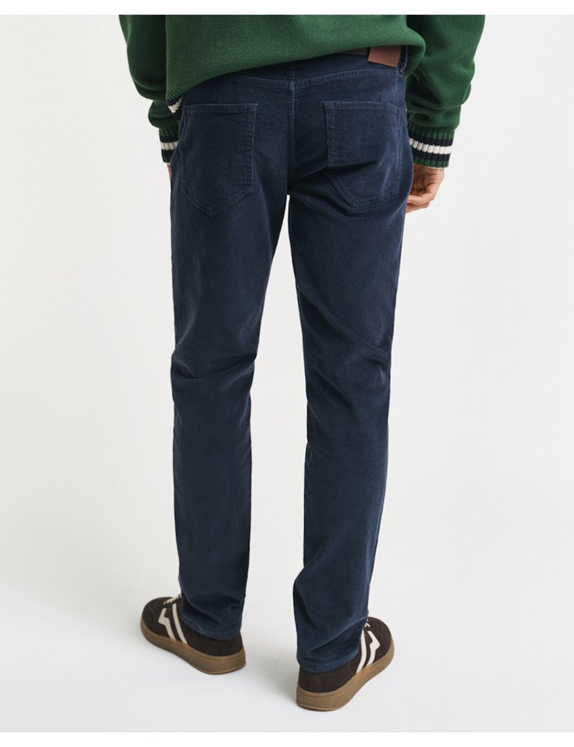 Calças slim cord Azul