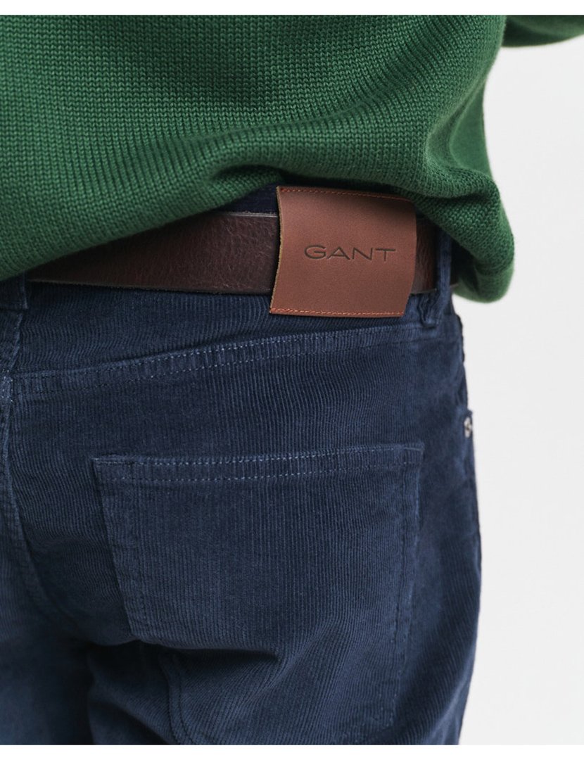 Calças slim cord Azul