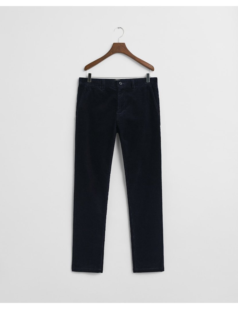 Calças Slim Cord Chino Azul