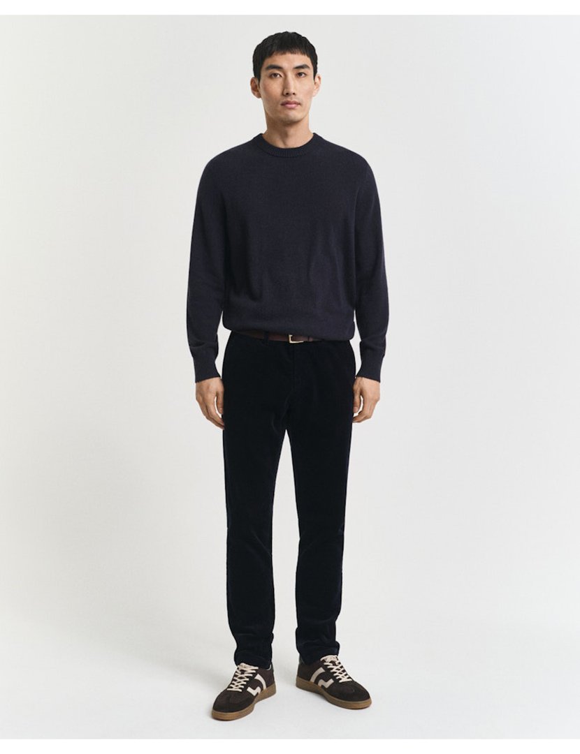 Calças Slim Cord Chino Azul