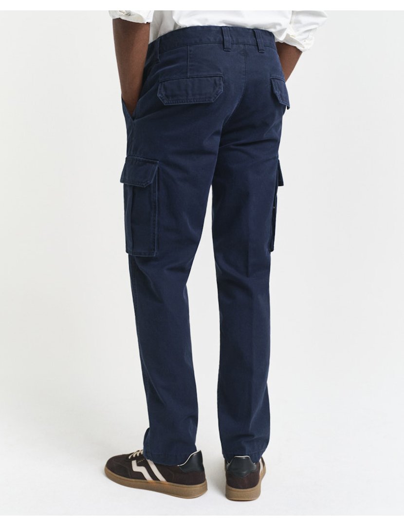 Calças Cargo Regular Twill Azul
