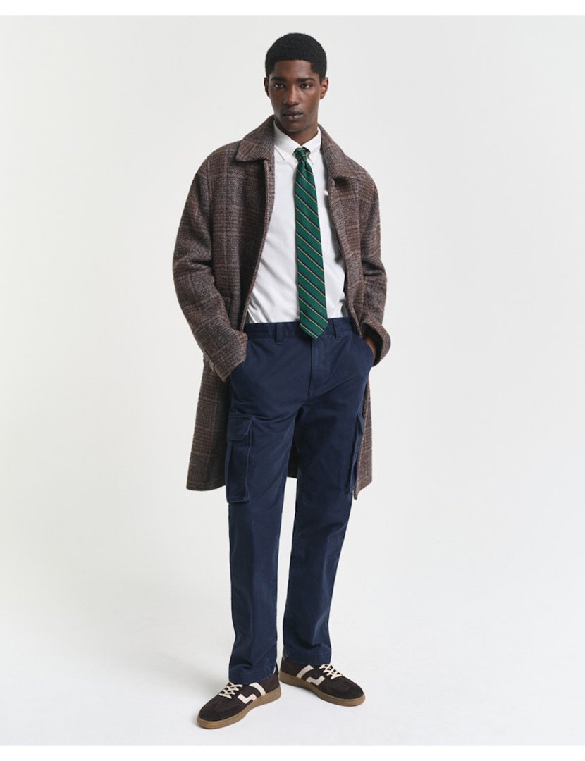 Calças Cargo Regular Twill Azul