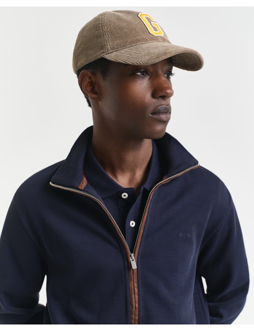 Casaco sacker rib full-zip Azul