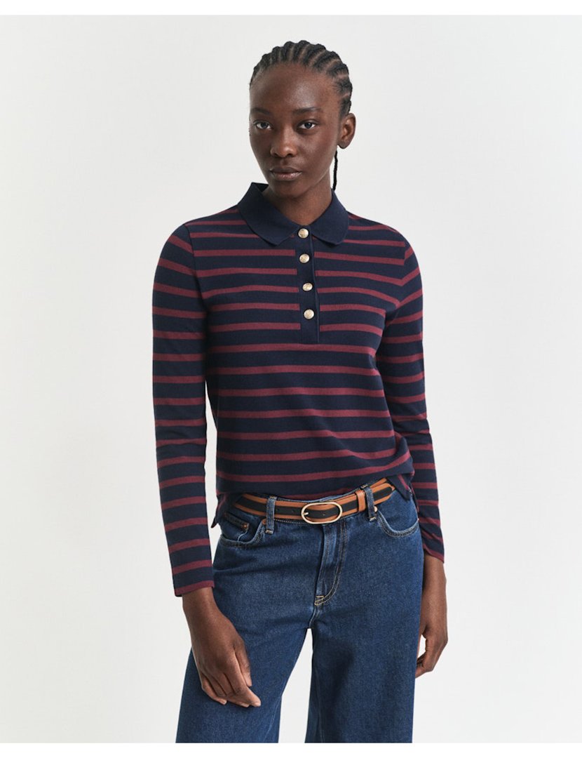 Pólo de manga comprida Azul