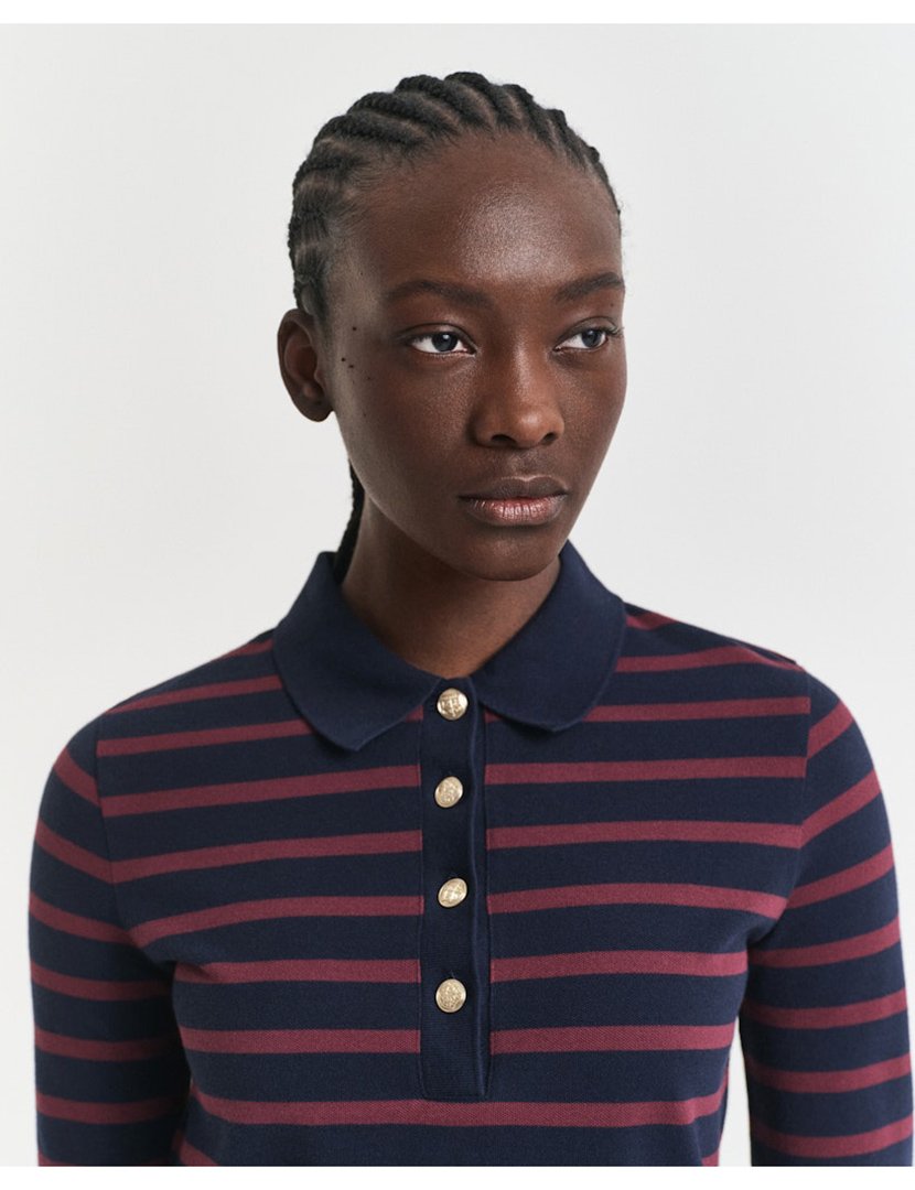 Pólo de manga comprida Azul