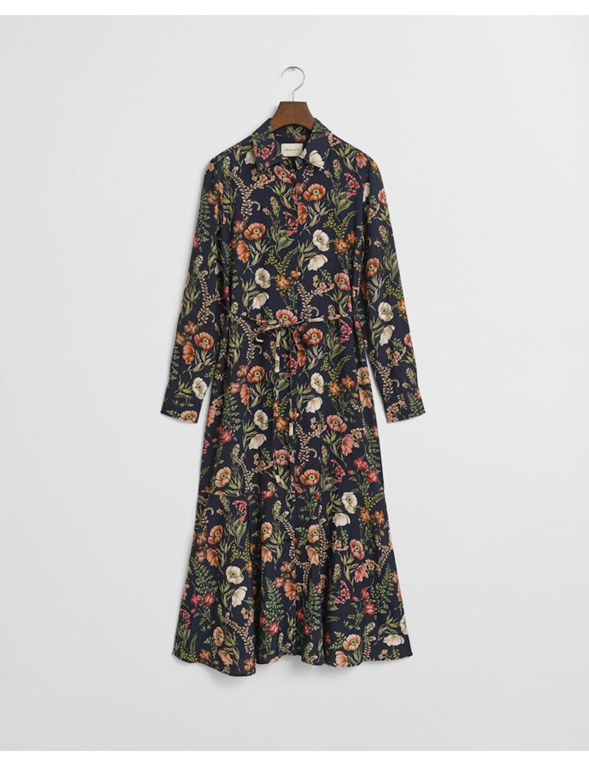 Vestido midi floral Azul