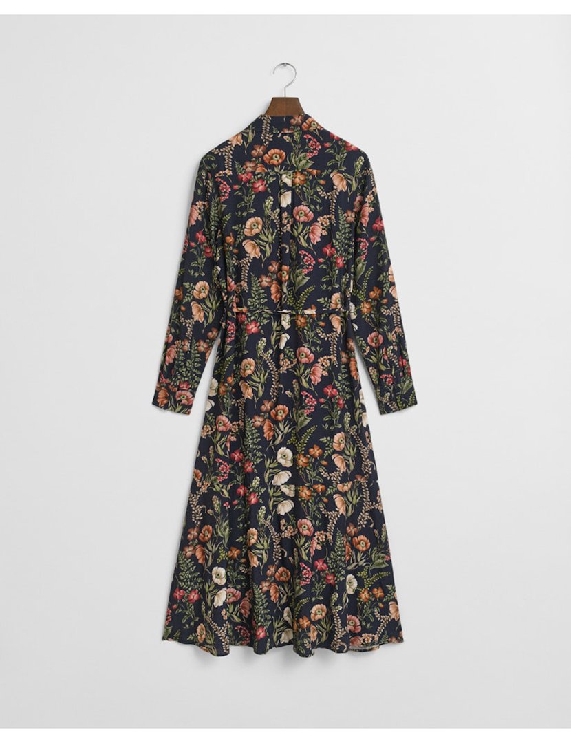 Vestido midi floral Azul