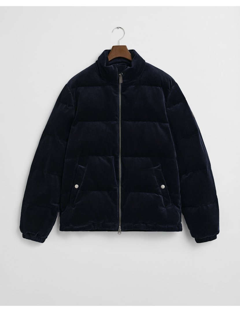 Casaco Puffer em Bombazina Azul