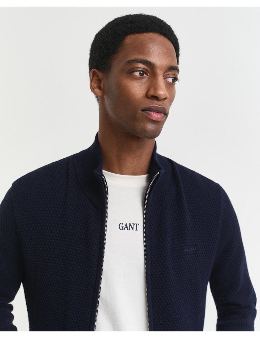 Cardigan com fecho Azul