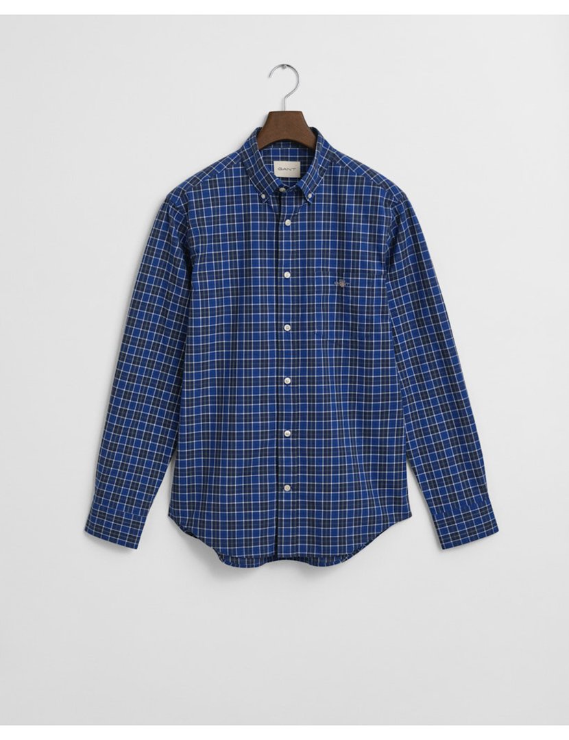 Camisa de manga comprida xadrez Azul