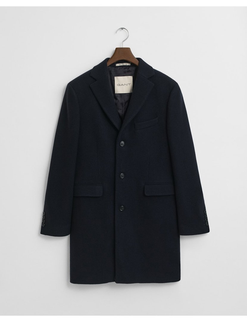 Sobretudo de lã clássico Azul