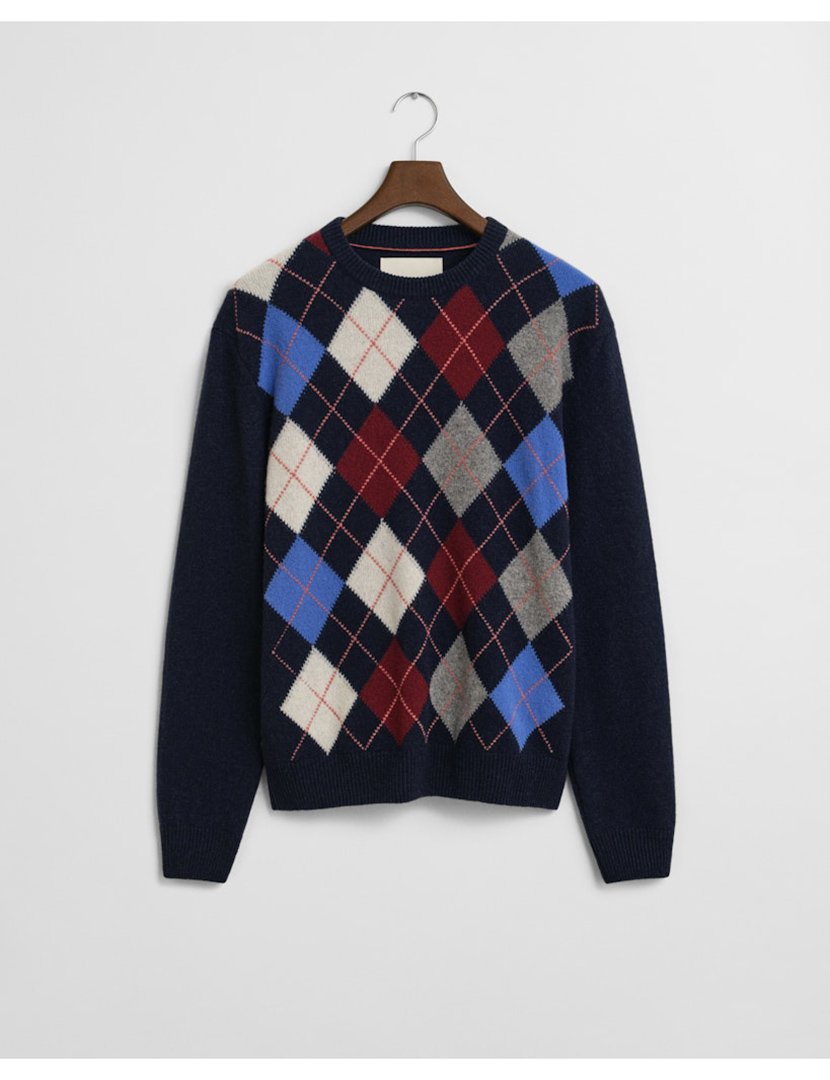 Camisola Argyle Cinzento