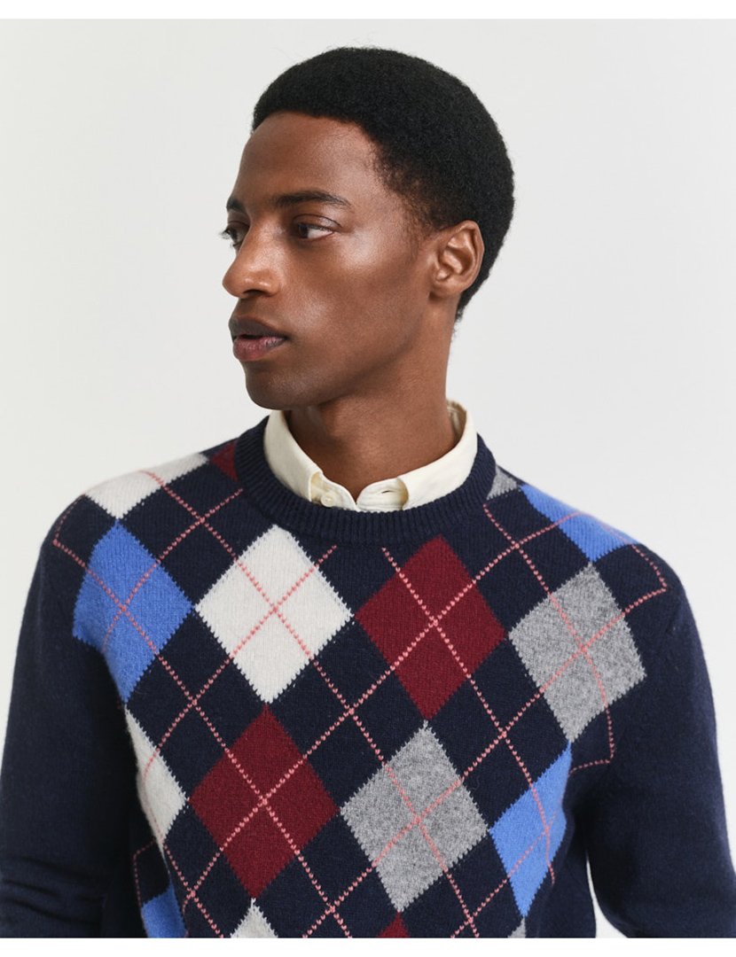 Camisola Argyle Cinzento