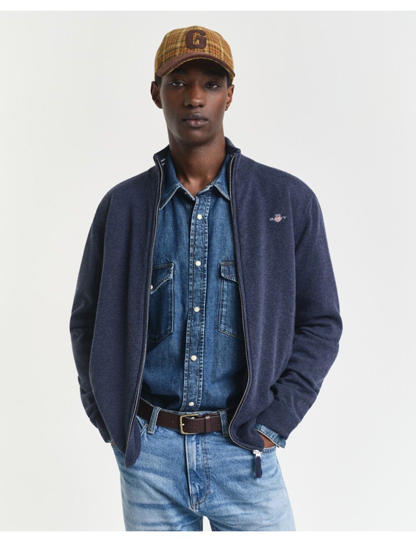 Cardigan com fecho Cinzento