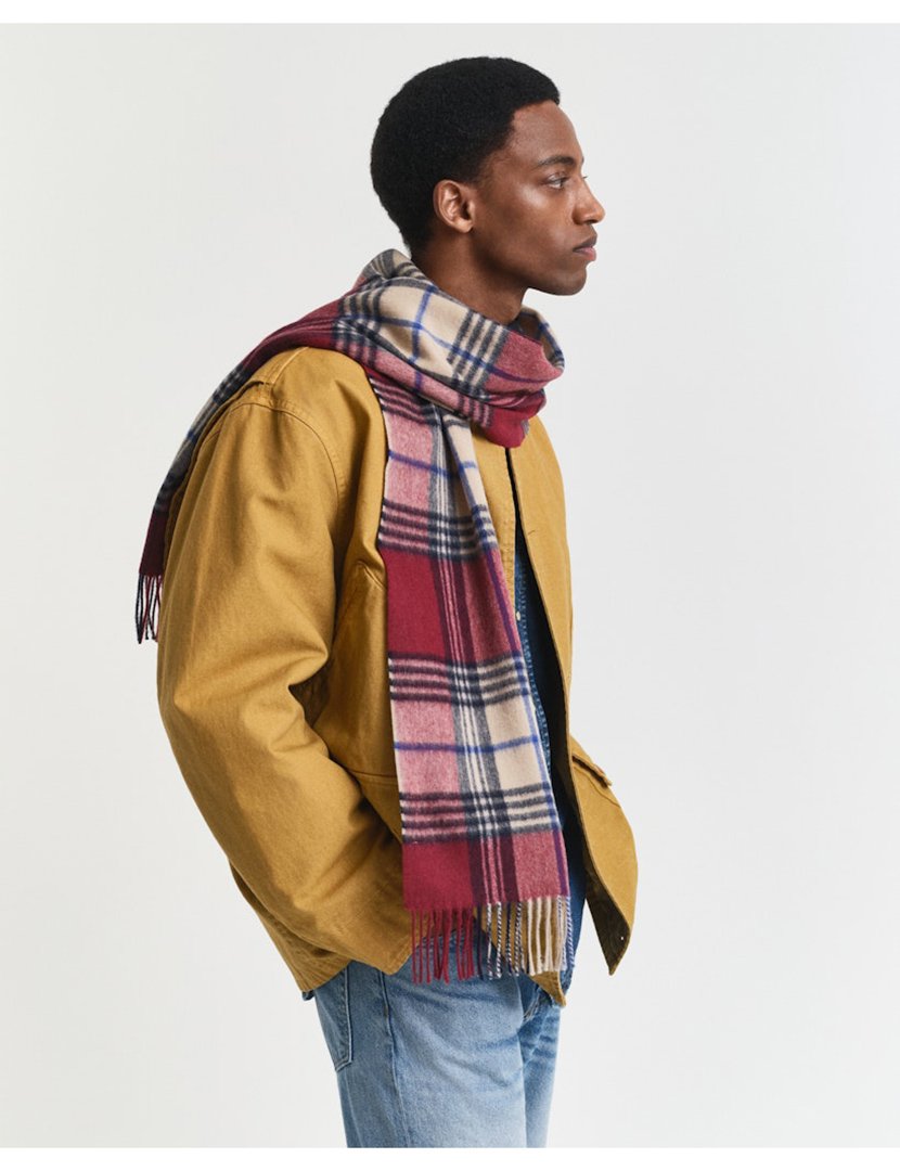 Cachecol xadrez de lã Vermelho