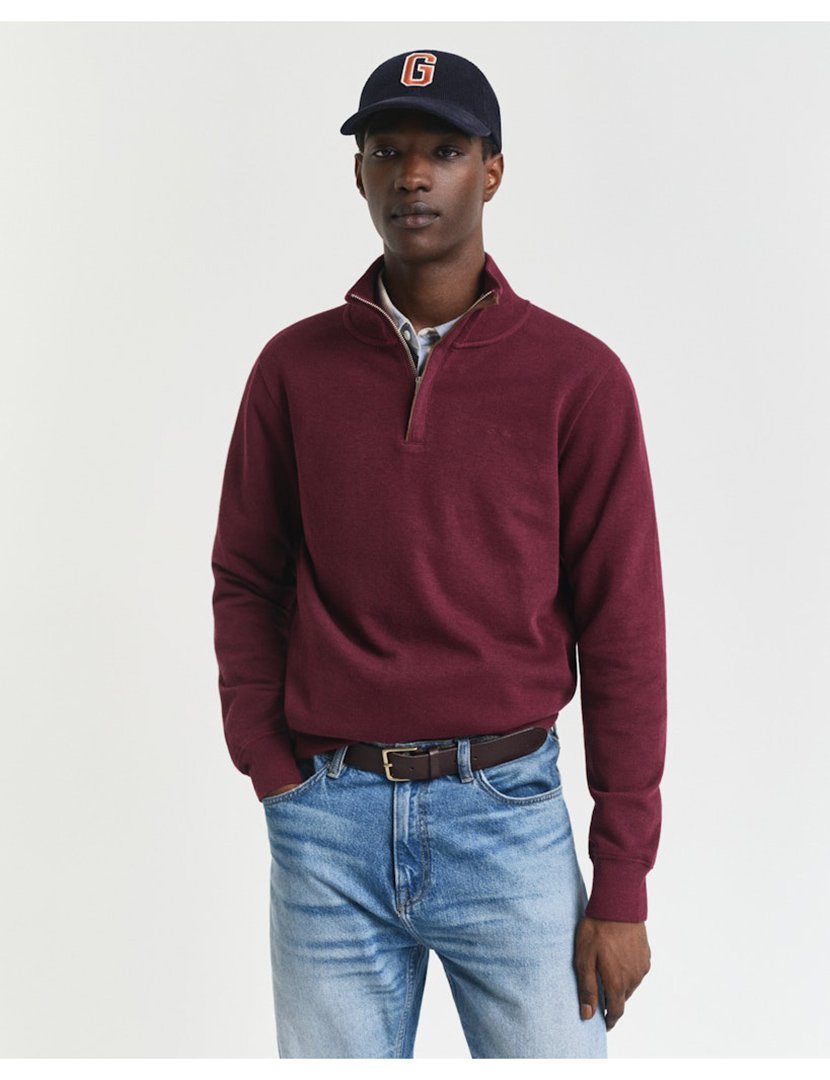 Sweatshirt halp-zip Vermelho