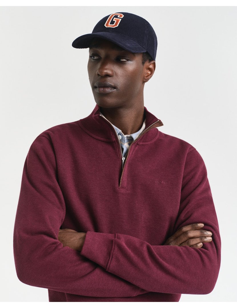 Sweatshirt halp-zip Vermelho