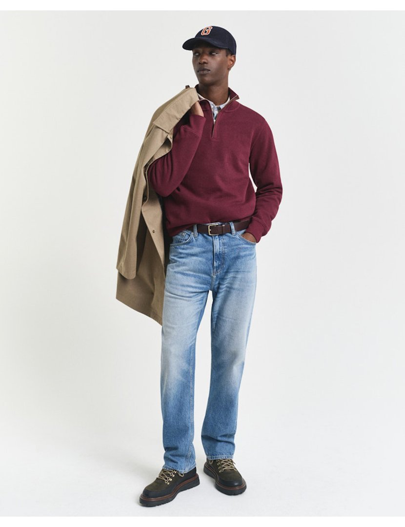 Sweatshirt halp-zip Vermelho