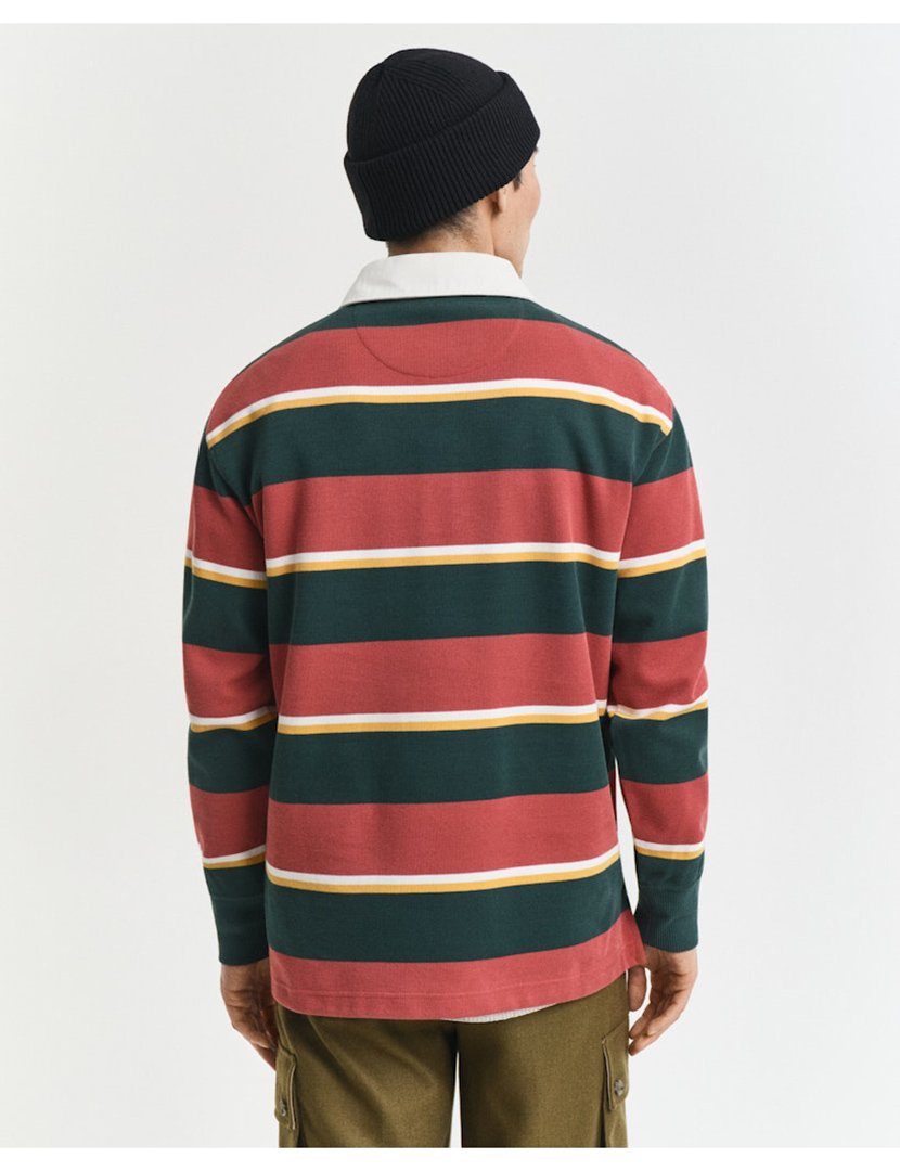 Pólo de manga comprida riscas Rosa