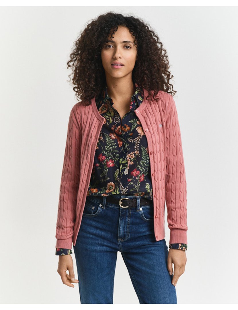 Cardigan de malha com butões Rosa