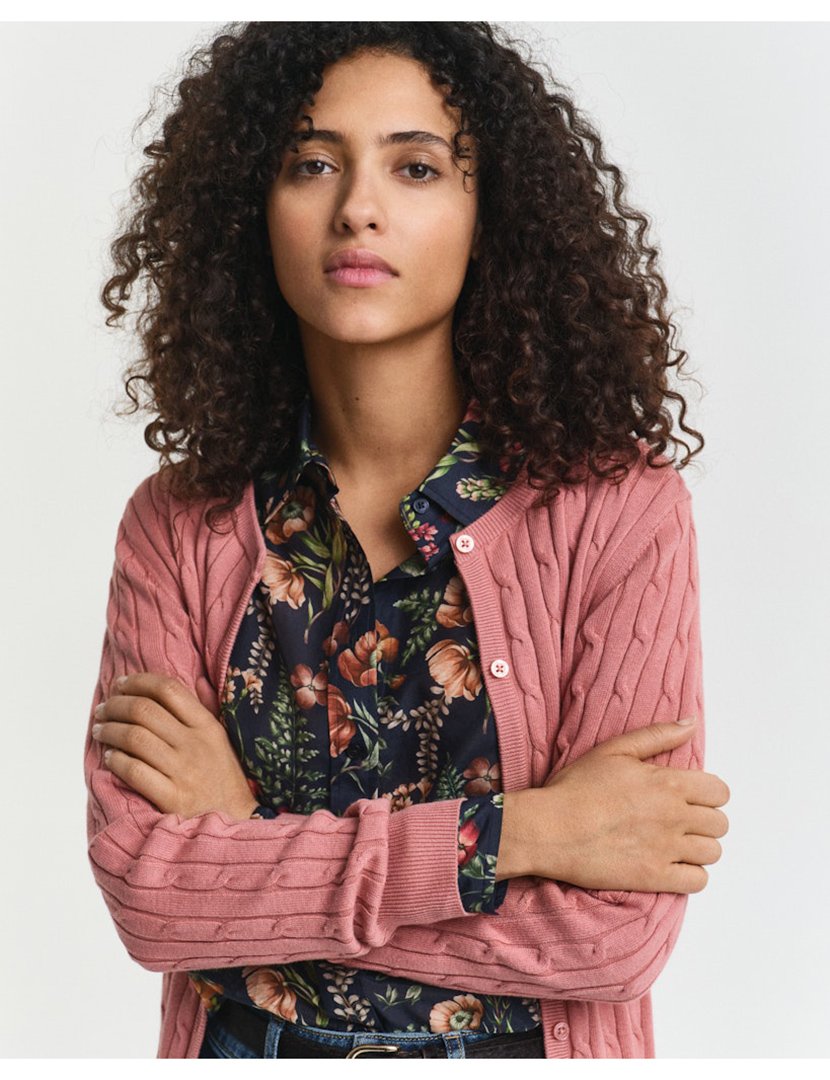 Cardigan de malha com butões Rosa