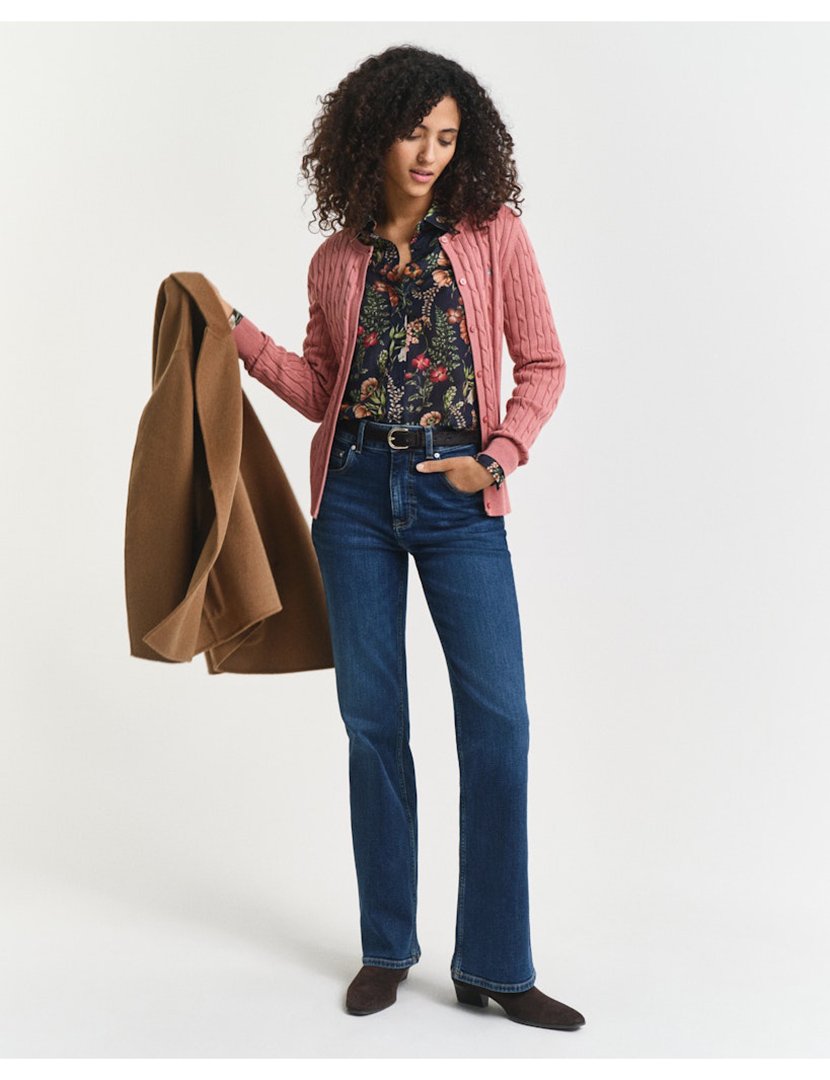 Cardigan de malha com butões Rosa