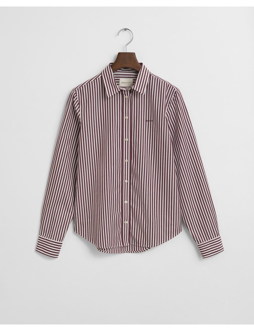 Camisa de manga comprida clássica riscas Rosa