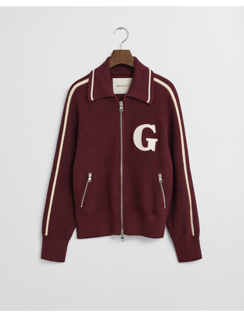 Cardigan Varsity com fecho Rosa