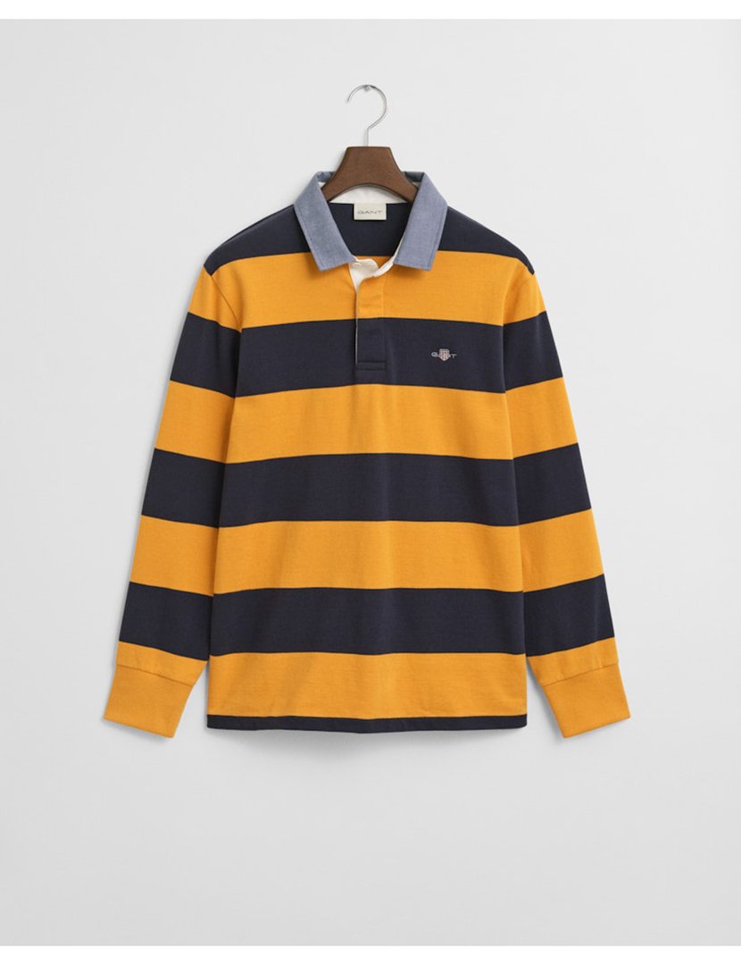 Pólo de manga comprida riscas Amarelo