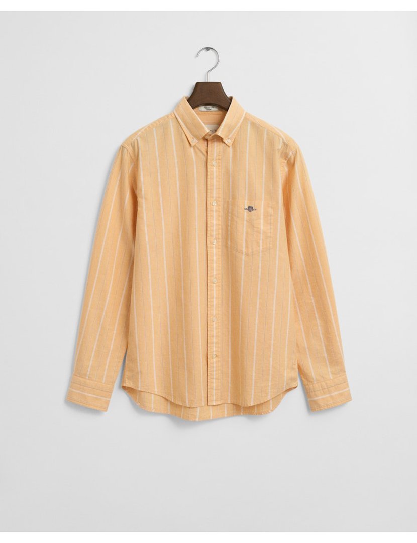Camisa de manga comprida oxford riscas Amarelo