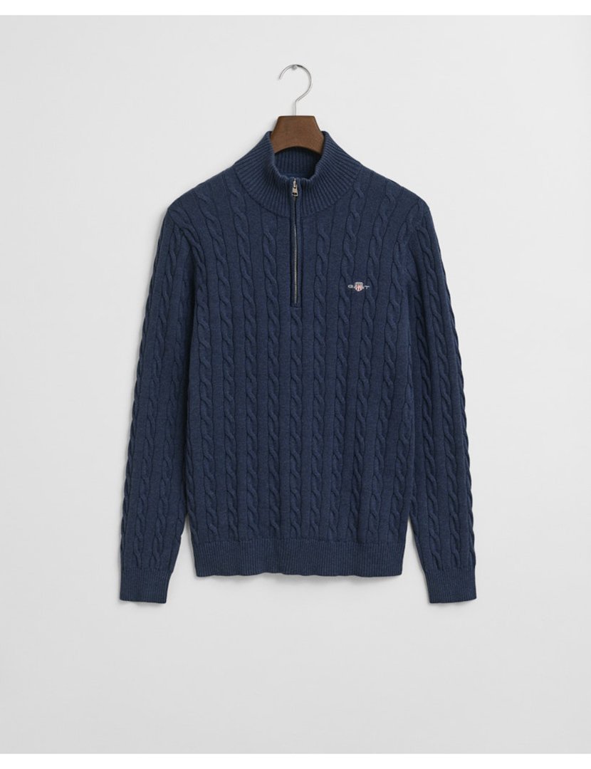 Camisola Classic Cable Knit half-zip Azul
