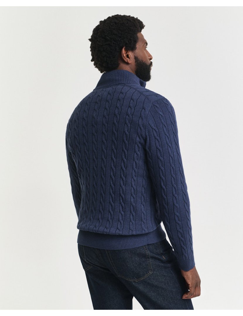 Camisola Classic Cable Knit half-zip Azul
