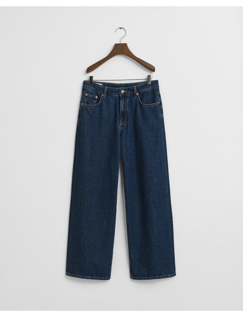 Calças de ganga wide low rise Azul